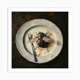 Flies On A Plate Art Print