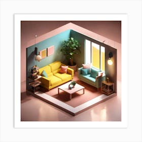Miniature Living Room Art Print