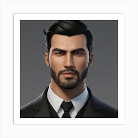 Portrait Of A Man In A Suit Art Print