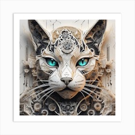 Steampunk Cat Art Print