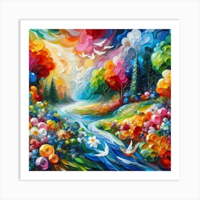 Colorful Landscape Painting 4 Art Print