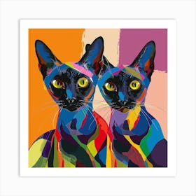 Kisha2849 Burmese Cats Colorful Picasso Style No Negative Space E986c00a 092d 4c15 A287 Be0b0052f9a8 Art Print