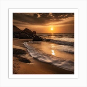 Sunset At The Beach 454 Art Print