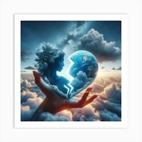 Earth In A Broken Heart 4 Art Print