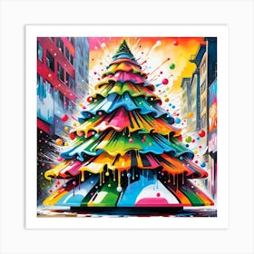 Christmas Tree made of plastic Art Print