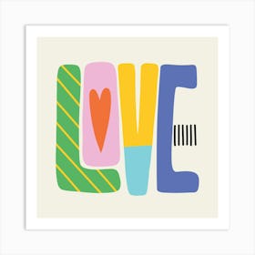 Love Colorful Kids Art Print