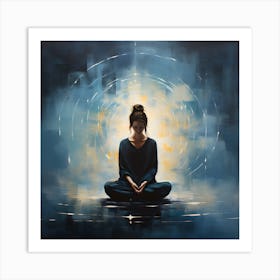 Women Meditating Abstracts By Csaba Fikker 1 Art Print