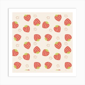 Strawberries Pattern Design Art Print