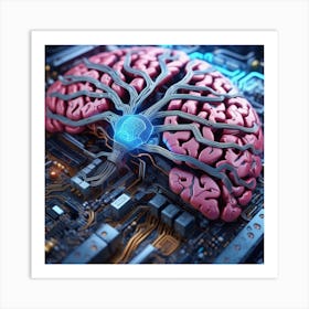 Brain On A Circuit Board 87 Art Print