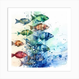 Colorful Fishes Art Print