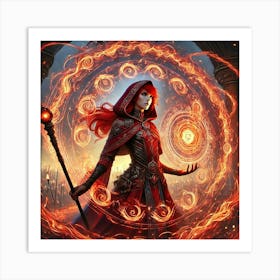 Priestess Kaida Flame Warding Art Print