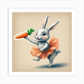 Bunny With Carrot 3 Art Print