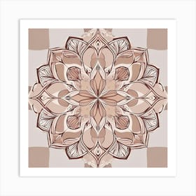 Trending Nude Color Mandala A Symmetrical Mandala Design Where Each Section Is Filled With Differen 272222507 (2) Art Print