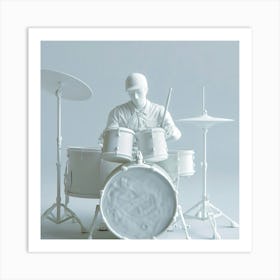 Drummer Playing Drums Art Print