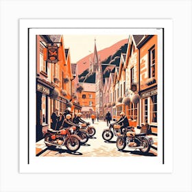 Rhayader, Wales. Vintage  Art Print