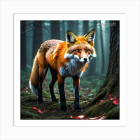 Red Fox In The Forest 2 Art Print