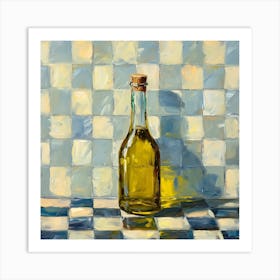 Olive Oil Pastel Checkerboard Background 4 Art Print