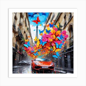 Butterflies In Paris 18 Art Print