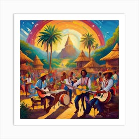 Caribbean Village Art Print