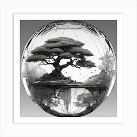 Bonsai Tree In Glass Ball Art Print