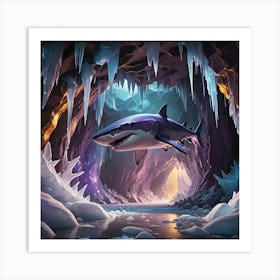 Shark In The Cave Art Print