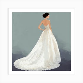 Back View Of A Wedding Dress 1 Art Print