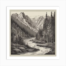 River In The Mountains 2 Art Print