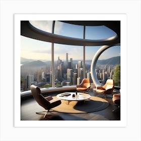 Futuristic Living Room 15 Art Print