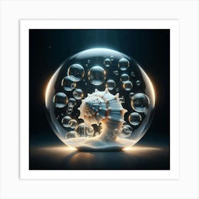 Sea Shell In A Bubble 2 Art Print