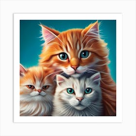 Family Of Cats Art Print