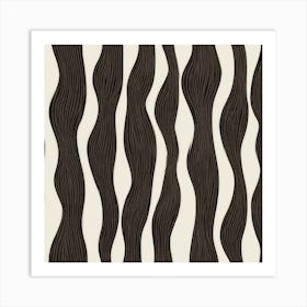 Black And White Wavy Lines Art Print