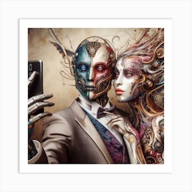 Robot Couple 6 Art Print