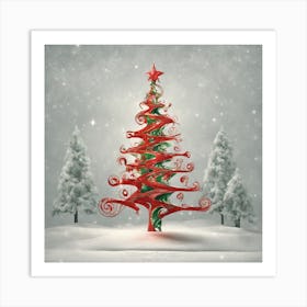 Christmas Tree Vector Art   Art Print