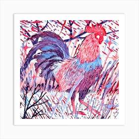 Rooster 2 Square Art Print