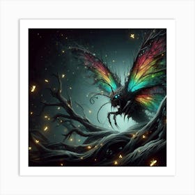 Butterfly In The Dark 1 Art Print