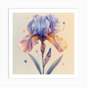 Pastel colors iris Art Print