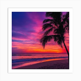 Sunset On The Beach 11 Art Print