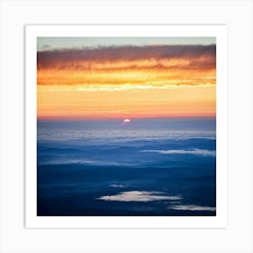 An Abstract Art Of The Stratosphere Where The Horizon Blurs The Line Between An Orange Sunrise And (1) 2 Art Print