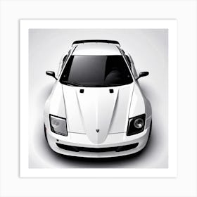 White Sports Car 3 Art Print