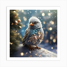 Christmas Bird Art Print