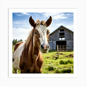 Head Horse Rural Farm Goat Nature Field Mammal Pony Animal Grass Cow Equestrian Pasture (2) Art Print