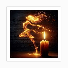 Candle light dancing Art Print