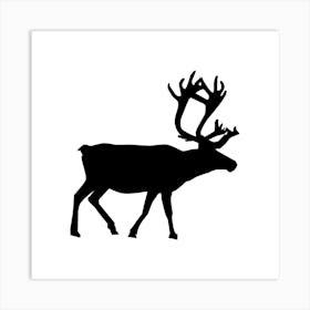 Reindeer Silhouette Art Print