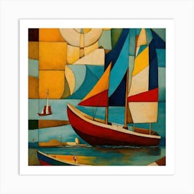 Sailboats 1 Art Print