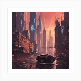 Futuristic City 1 Art Print