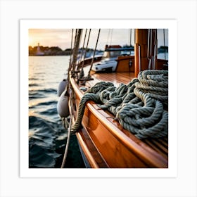 Sailboat At Sunset 1 Art Print