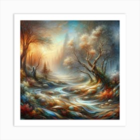 'River In The Forest' Art Print