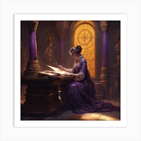 Woman Writing 1 Art Print