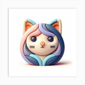 Kawaii Cat 2 Art Print