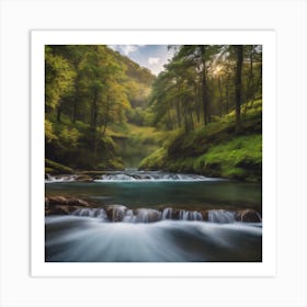 Waterfall In The Forest Art Print